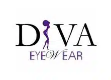The Diva Eyewear brand, the I is shaped like a woman with long legs.