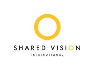 The Shared Vision International brand featuring a large golden O over the letters.